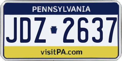 PA license plate JDZ2637