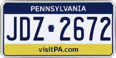 PA license plate JDZ2672