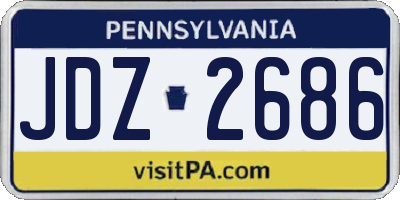 PA license plate JDZ2686