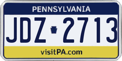 PA license plate JDZ2713