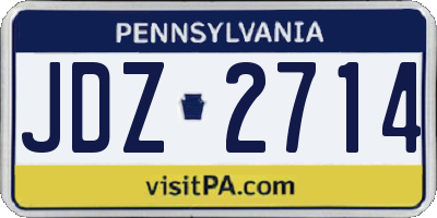 PA license plate JDZ2714