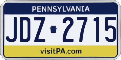 PA license plate JDZ2715