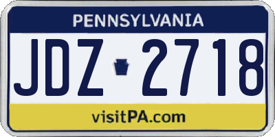 PA license plate JDZ2718