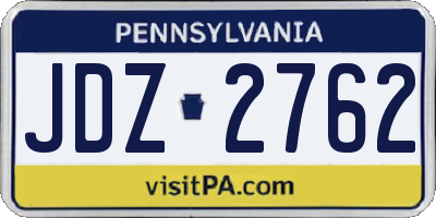 PA license plate JDZ2762