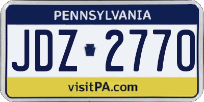 PA license plate JDZ2770