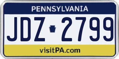 PA license plate JDZ2799