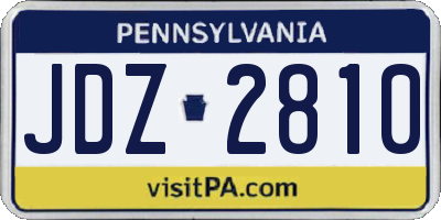 PA license plate JDZ2810