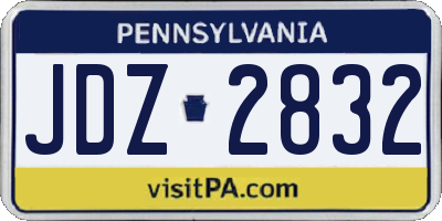 PA license plate JDZ2832