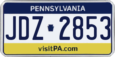 PA license plate JDZ2853