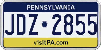 PA license plate JDZ2855