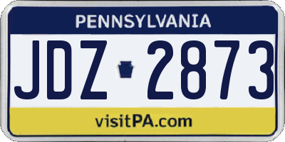 PA license plate JDZ2873