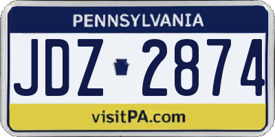 PA license plate JDZ2874