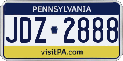 PA license plate JDZ2888