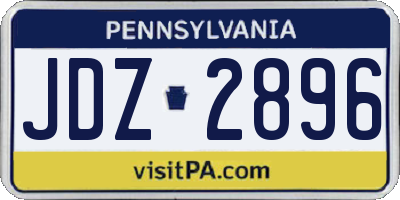 PA license plate JDZ2896