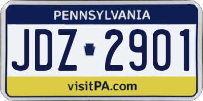 PA license plate JDZ2901