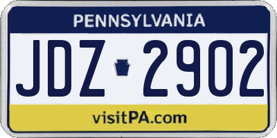 PA license plate JDZ2902