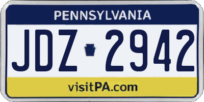 PA license plate JDZ2942