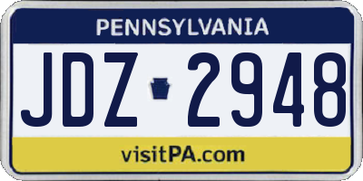 PA license plate JDZ2948