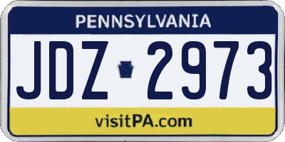 PA license plate JDZ2973