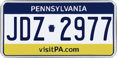 PA license plate JDZ2977