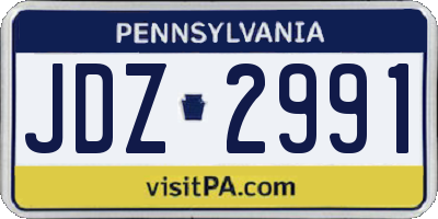 PA license plate JDZ2991