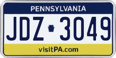 PA license plate JDZ3049