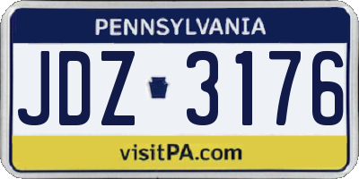 PA license plate JDZ3176