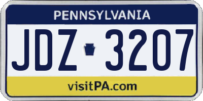 PA license plate JDZ3207