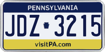 PA license plate JDZ3215