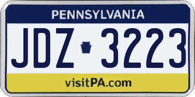 PA license plate JDZ3223