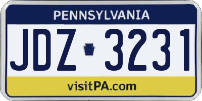 PA license plate JDZ3231