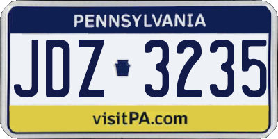 PA license plate JDZ3235