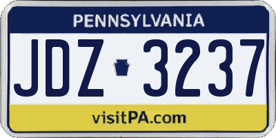 PA license plate JDZ3237