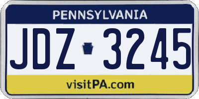 PA license plate JDZ3245