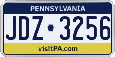 PA license plate JDZ3256