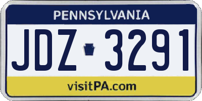 PA license plate JDZ3291