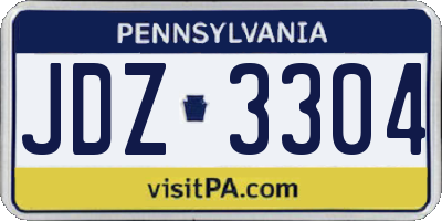 PA license plate JDZ3304
