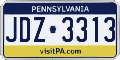PA license plate JDZ3313