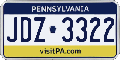 PA license plate JDZ3322