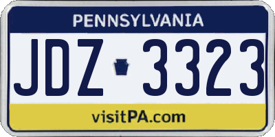 PA license plate JDZ3323
