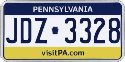 PA license plate JDZ3328