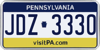 PA license plate JDZ3330