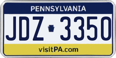 PA license plate JDZ3350