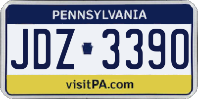 PA license plate JDZ3390