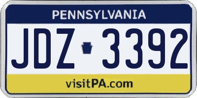 PA license plate JDZ3392