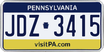 PA license plate JDZ3415