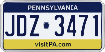 PA license plate JDZ3471