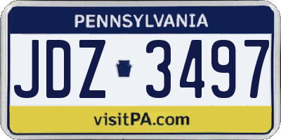 PA license plate JDZ3497