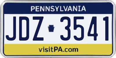 PA license plate JDZ3541