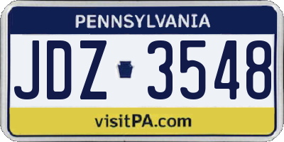 PA license plate JDZ3548